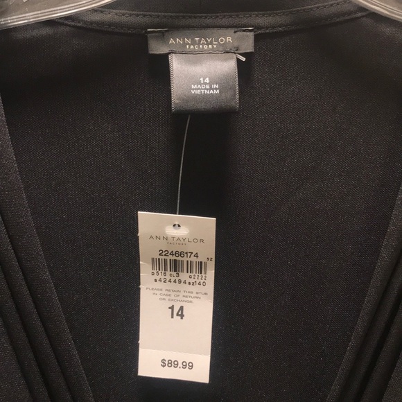 NWT Ann Taylor Black Wrap Dress - Picture 3 of 4